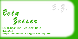bela zeiser business card